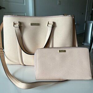 Kate Spade Tote Bag & Wallet Set | Blush Pink Leather